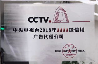 英迈传媒连续三年荣获中央电视台AAAA级信用广告代理公司称号